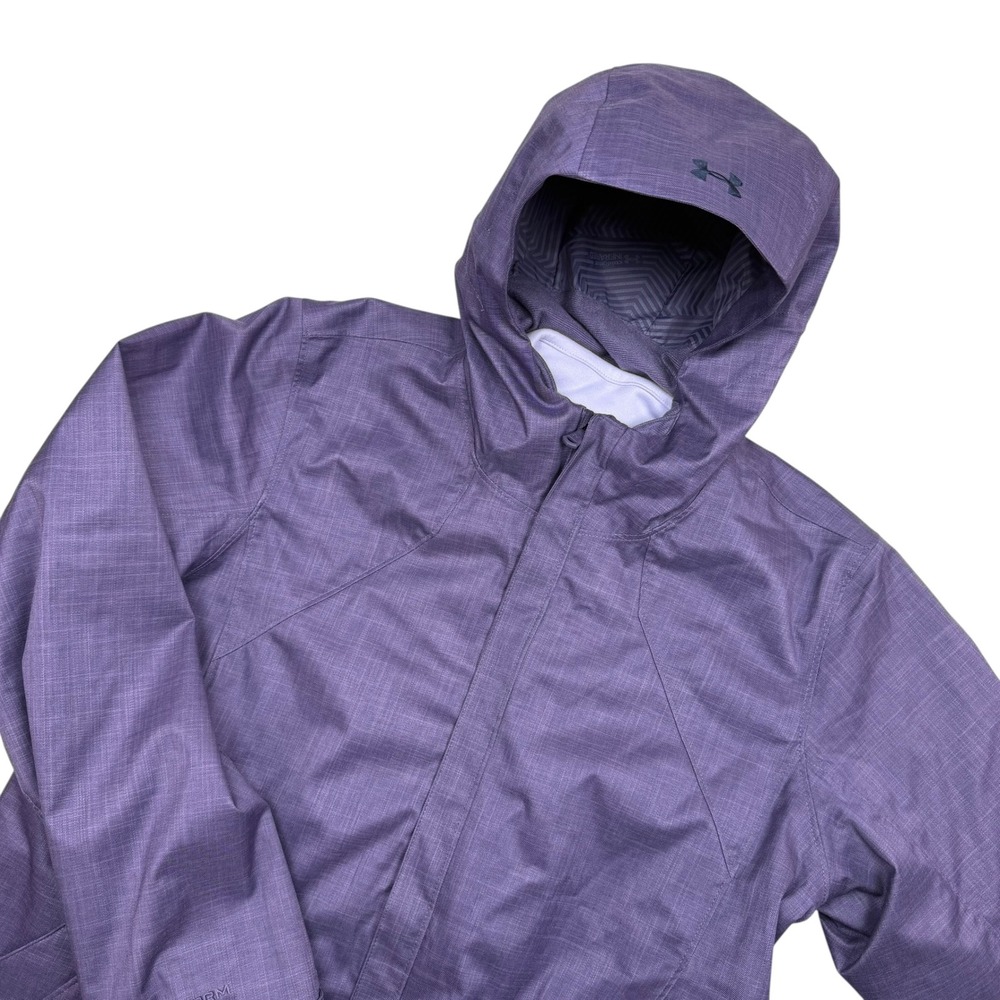 Under Armour Storm ColdGear Infrared Jacket Womens L Purple Hooded Full Zip